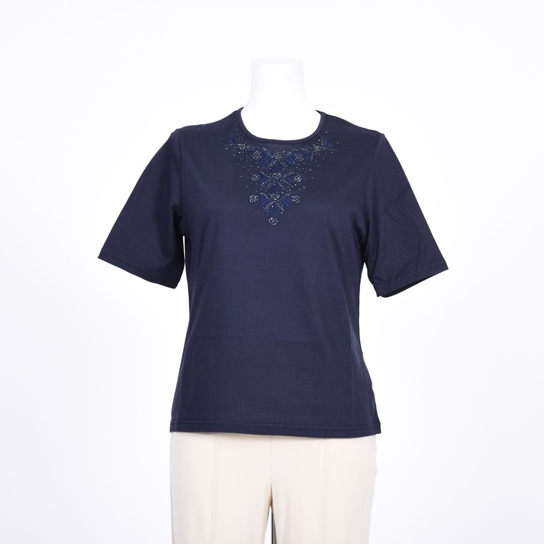 【コットン100%】刺しゅうモチーフカットソー　MIMO MODA　2562751