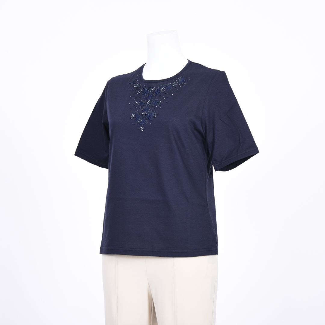 【コットン100%】刺しゅうモチーフカットソー　MIMO MODA　2562751
