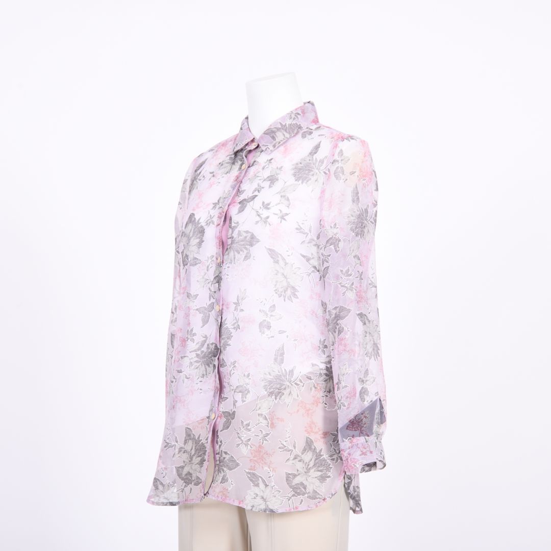オパール加工　麻混ブラウス　MIMO MODA　2561751