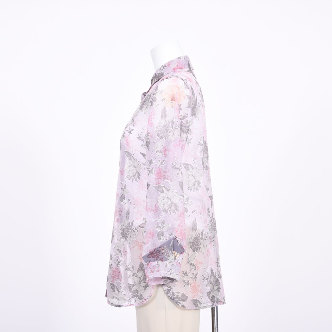 オパール加工　麻混ブラウス　MIMO MODA　2561751