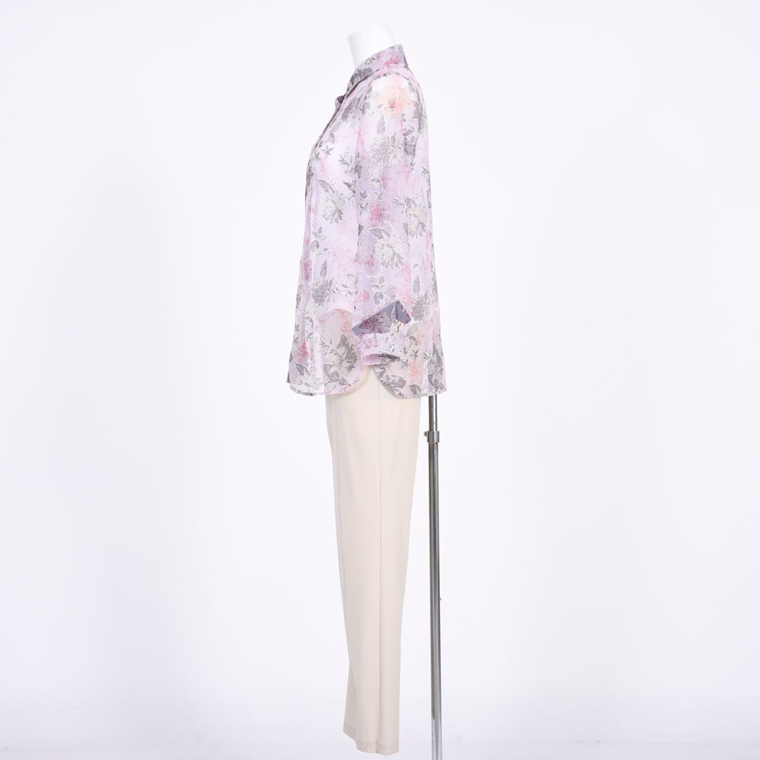オパール加工　麻混ブラウス　MIMO MODA　2561751