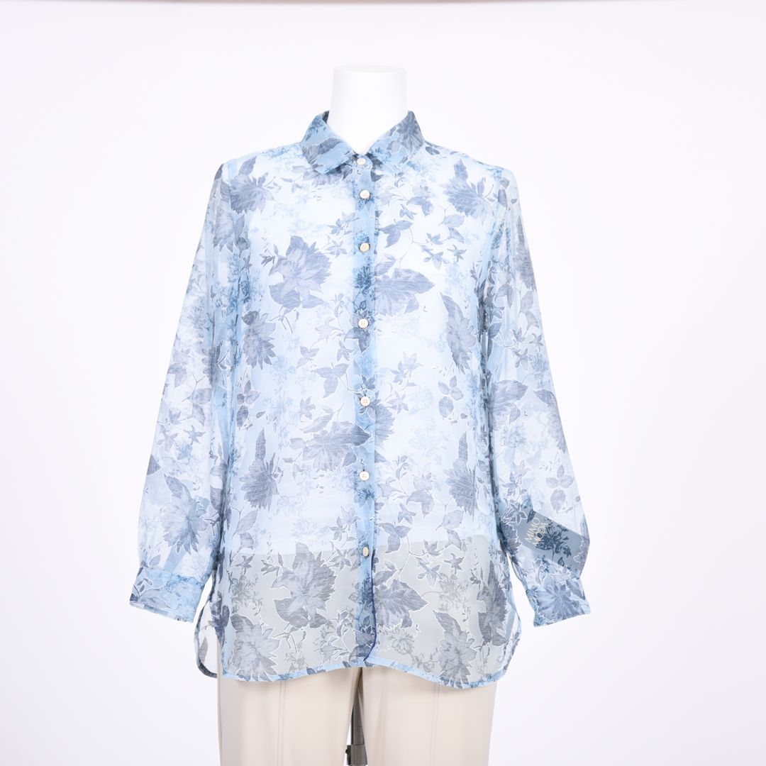 オパール加工　麻混ブラウス　MIMO MODA　2561751