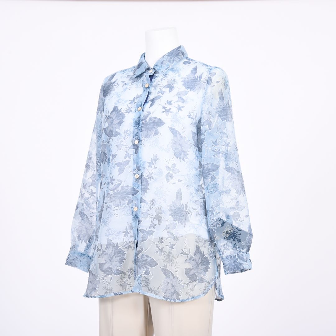 オパール加工　麻混ブラウス　MIMO MODA　2561751