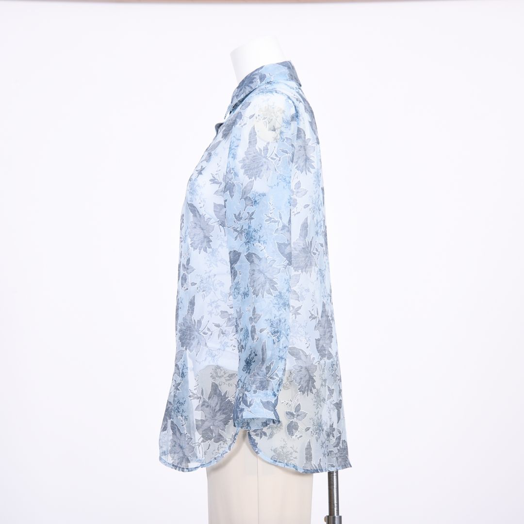 オパール加工　麻混ブラウス　MIMO MODA　2561751