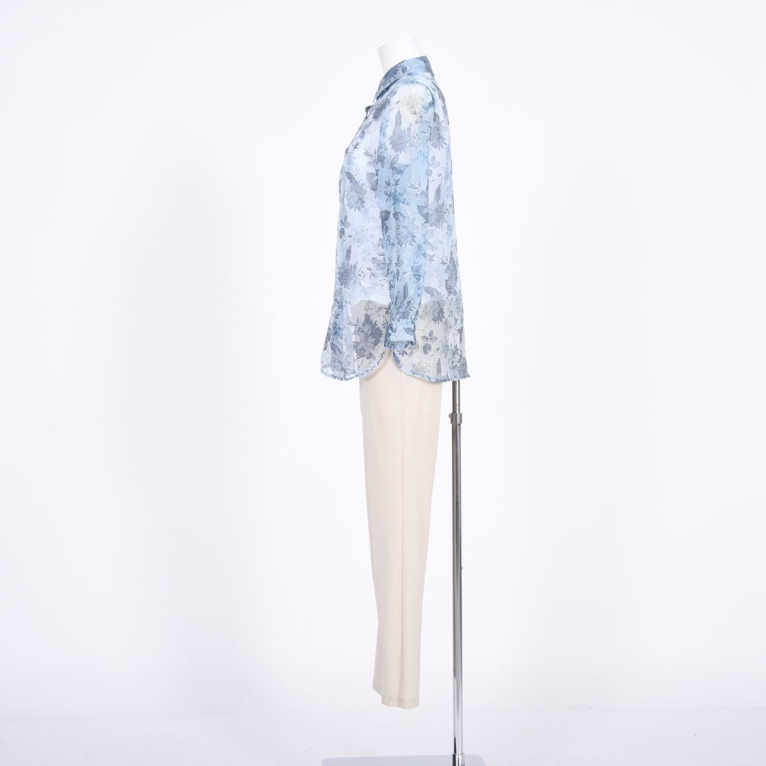 オパール加工　麻混ブラウス　MIMO MODA　2561751