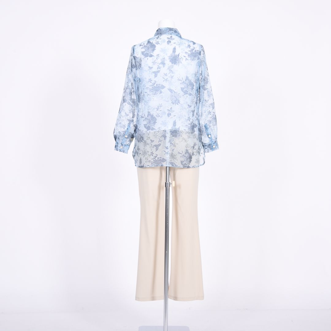 オパール加工　麻混ブラウス　MIMO MODA　2561751