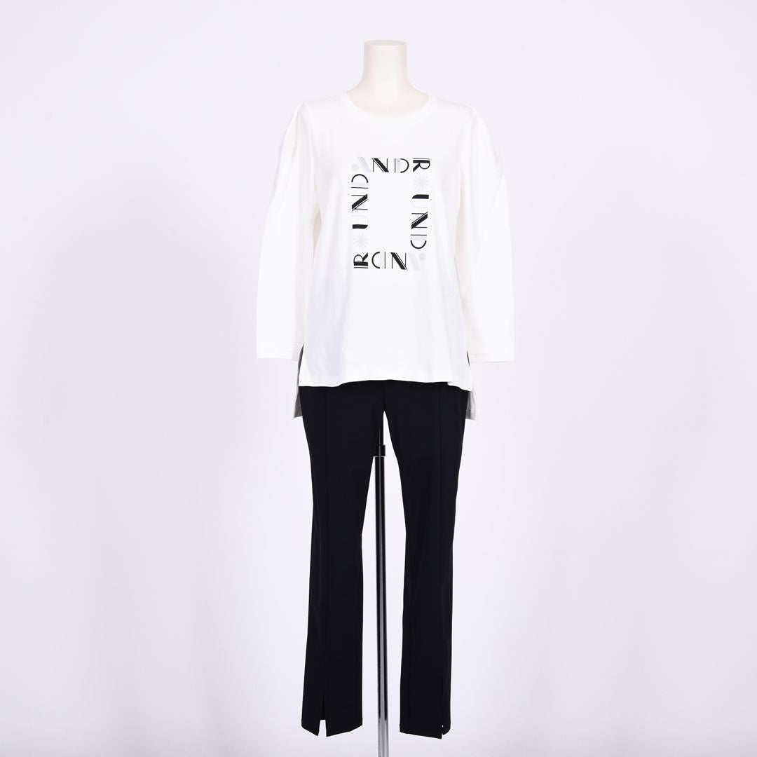 ボリュームスリーブ　プリントカットソー　B DONNA　6062401