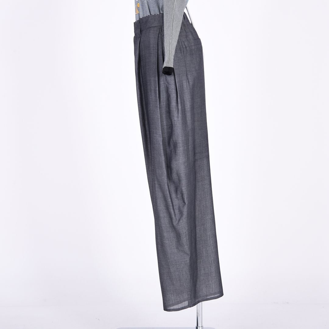 シャンブレー　ワイドパンツ　B DONNA　6066400