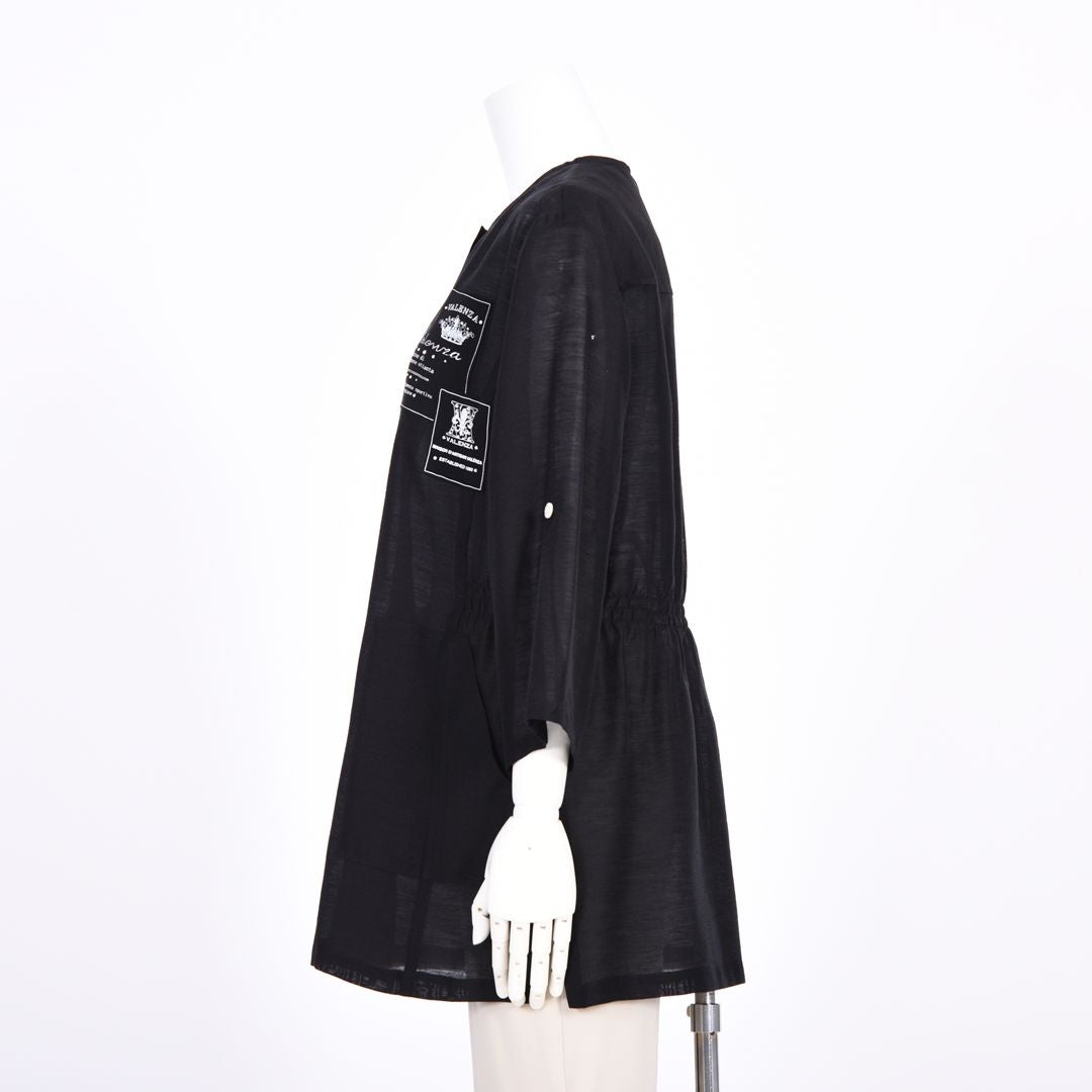 麻混ノーカラーブラウス　VALENZA　5161406