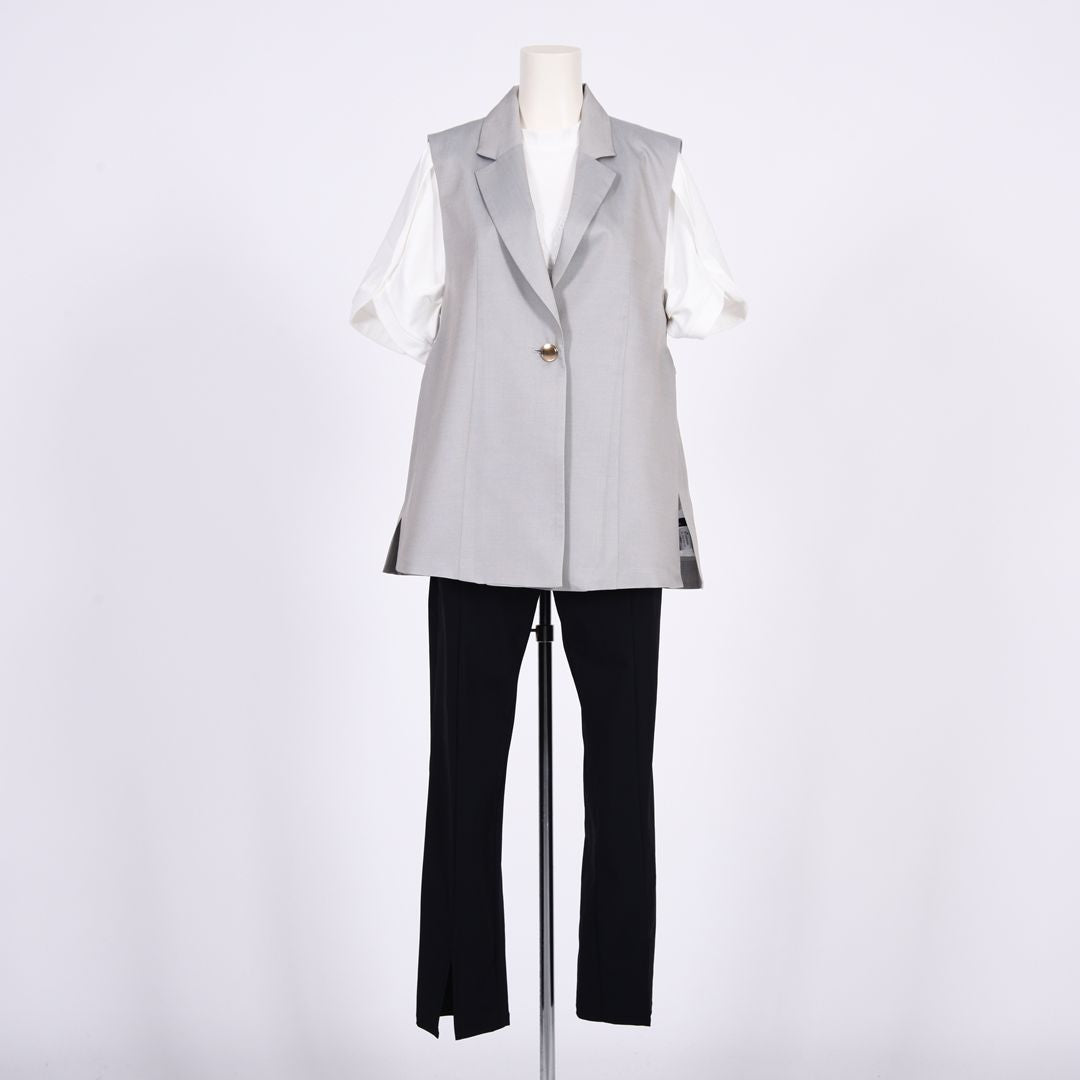 シャンブレー　テーラードジレ　B DONNA　6067400