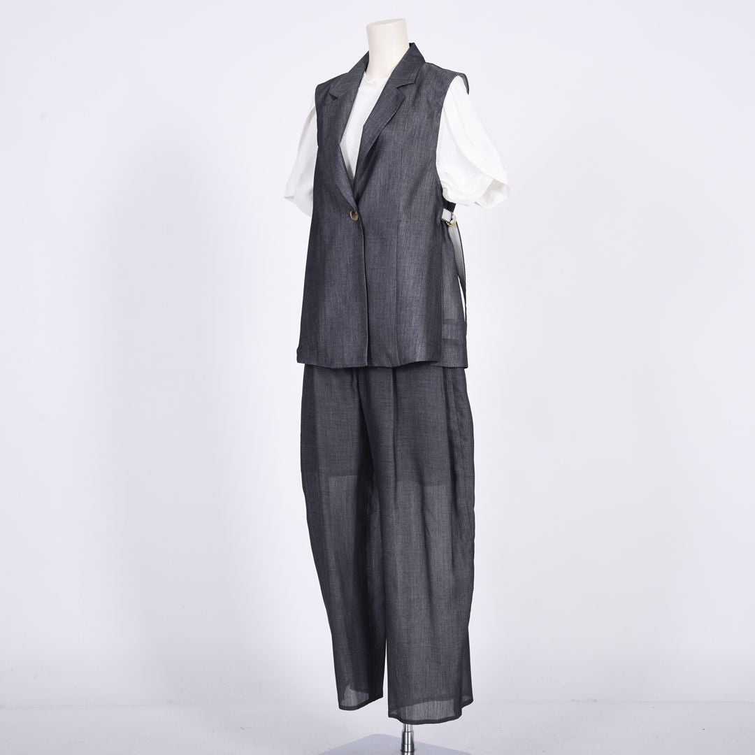 シャンブレー　テーラードジレ　B DONNA　6067400