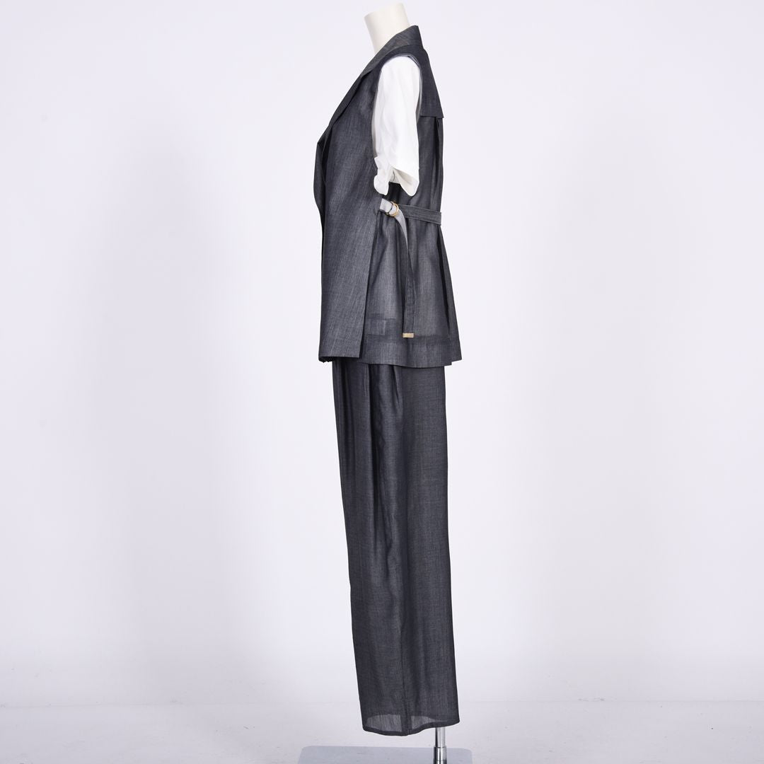シャンブレー　テーラードジレ　B DONNA　6067400