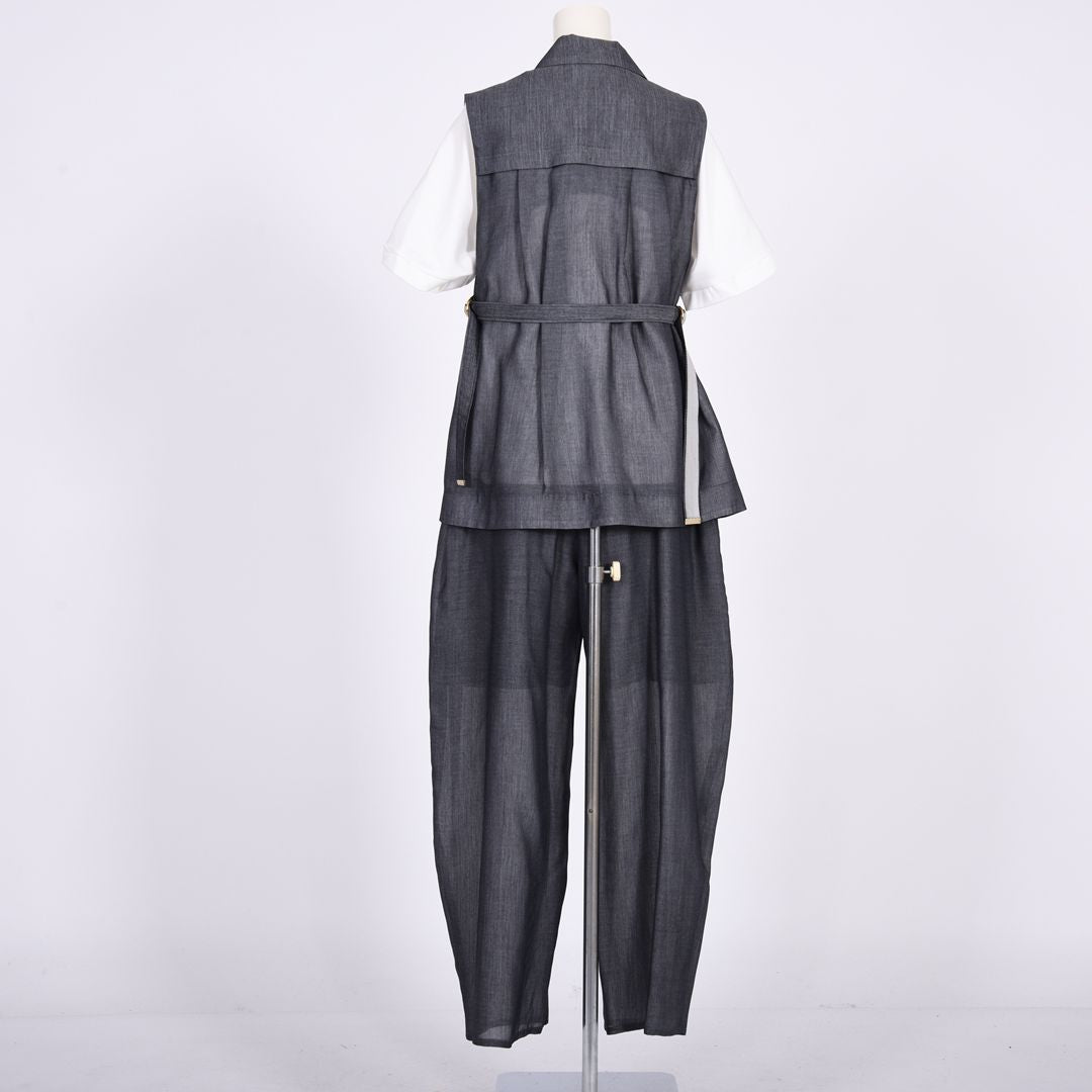 シャンブレー　テーラードジレ　B DONNA　6067400