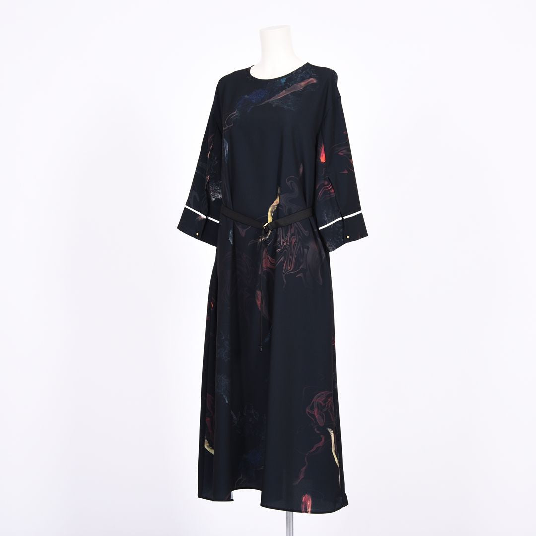 マーブルプリント　ワンピース　B DONNA　6069401