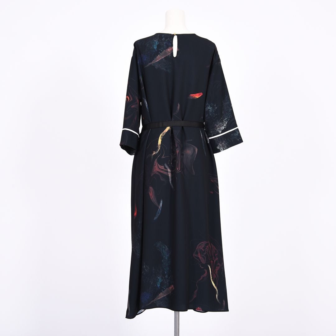 マーブルプリント　ワンピース　B DONNA　6069401