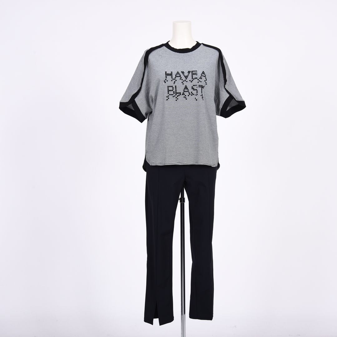 スパンコールロゴ　ラグラン袖カットソー　B DONNA　6062400