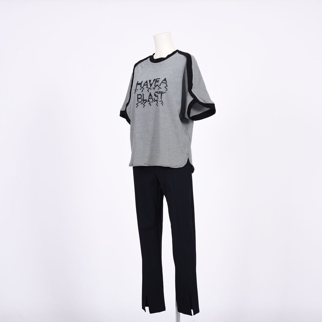 スパンコールロゴ　ラグラン袖カットソー　B DONNA　6062400
