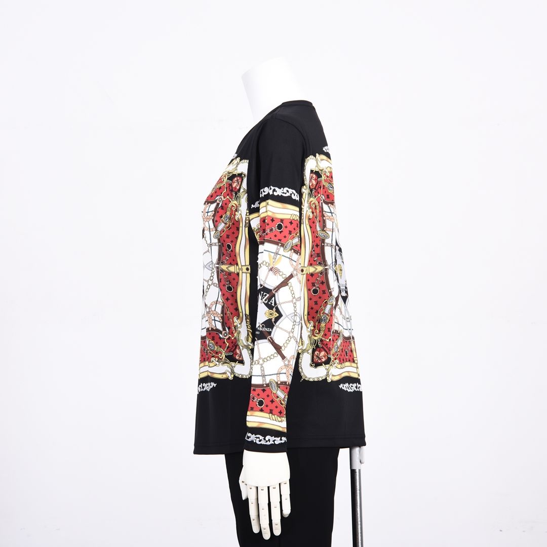 スカーフ柄プリントカットソー　VALENZA　5162619
