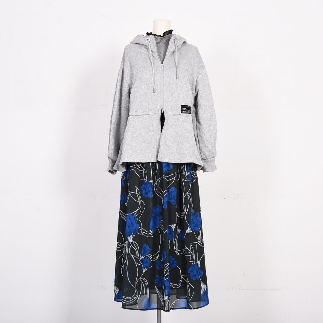 キラキラ裏毛　フルジップパーカー　B DONNA　6062803