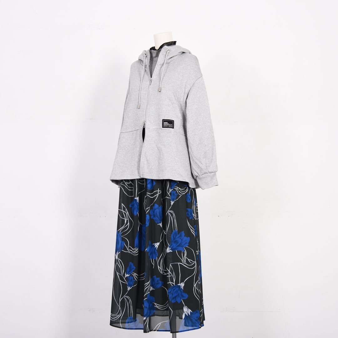 キラキラ裏毛　フルジップパーカー　B DONNA　6062803
