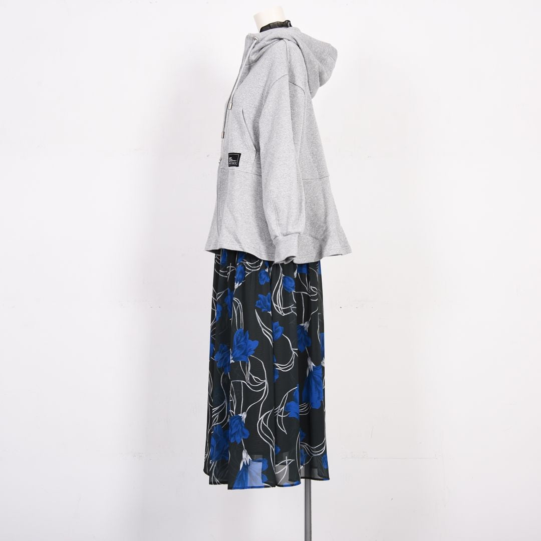 キラキラ裏毛　フルジップパーカー　B DONNA　6062803