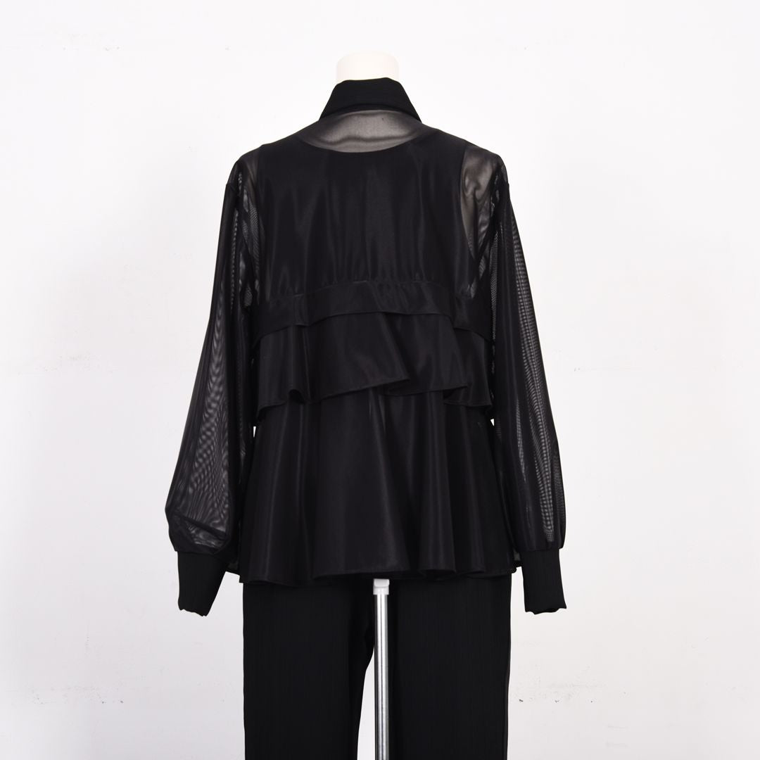 ペプラムフリル　シャツブラウス　B DONNA　6061801