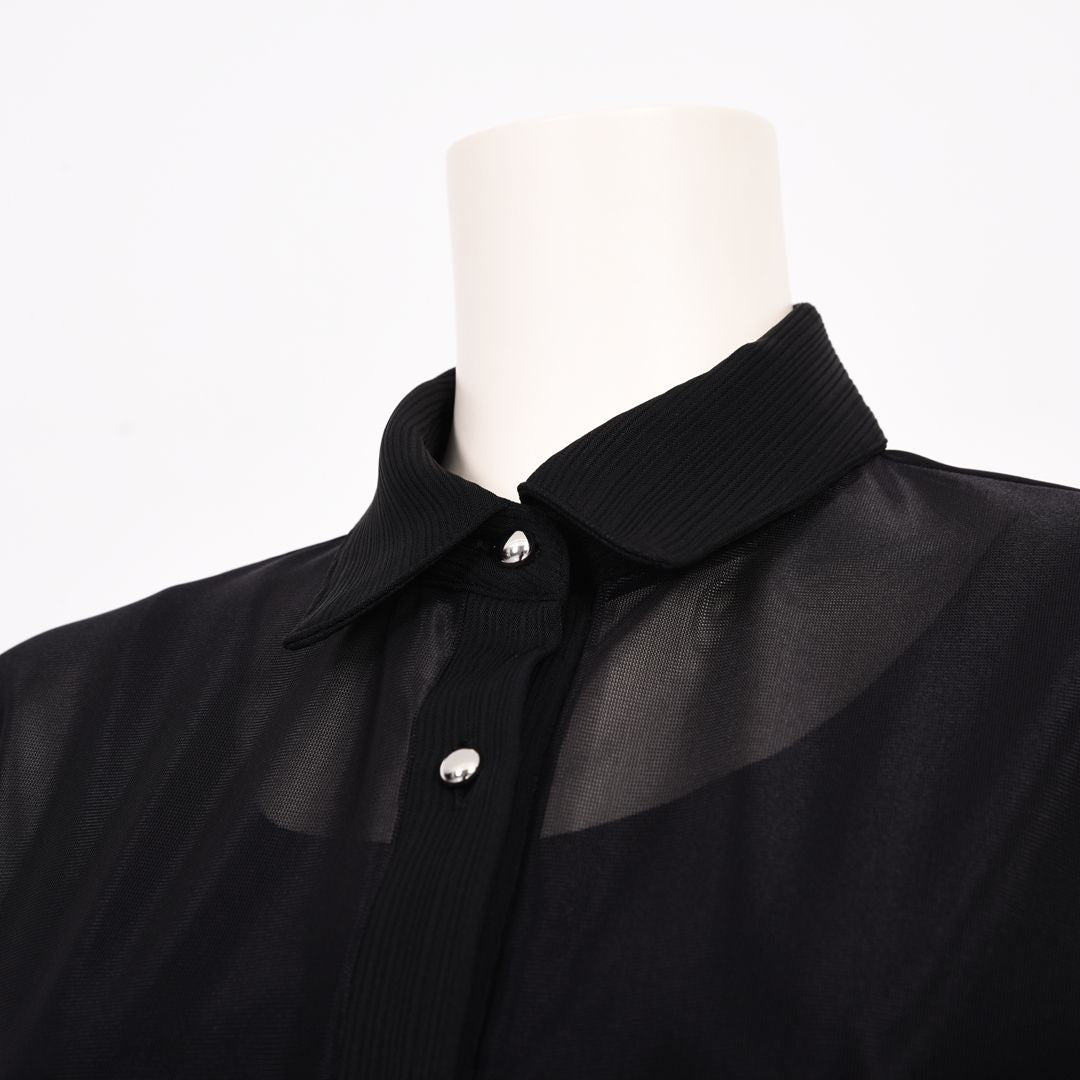 ペプラムフリル　シャツブラウス　B DONNA　6061801