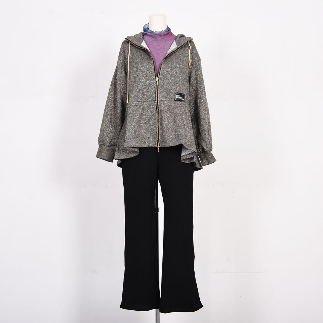 キラキラ裏毛　フルジップパーカー　B DONNA　6062803