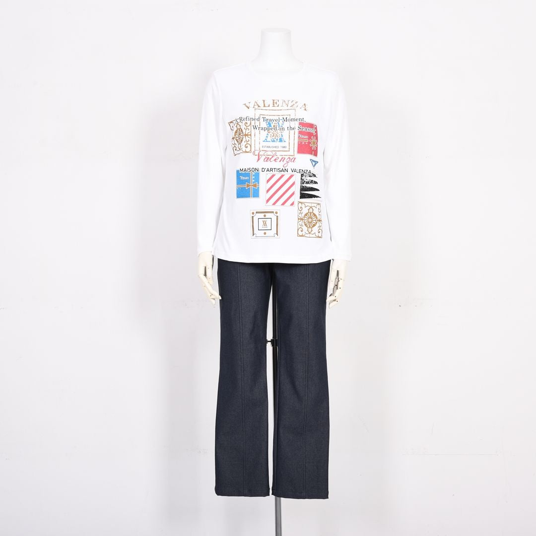 プリントモチーフ　長袖カットソー　VALENZA　5162621