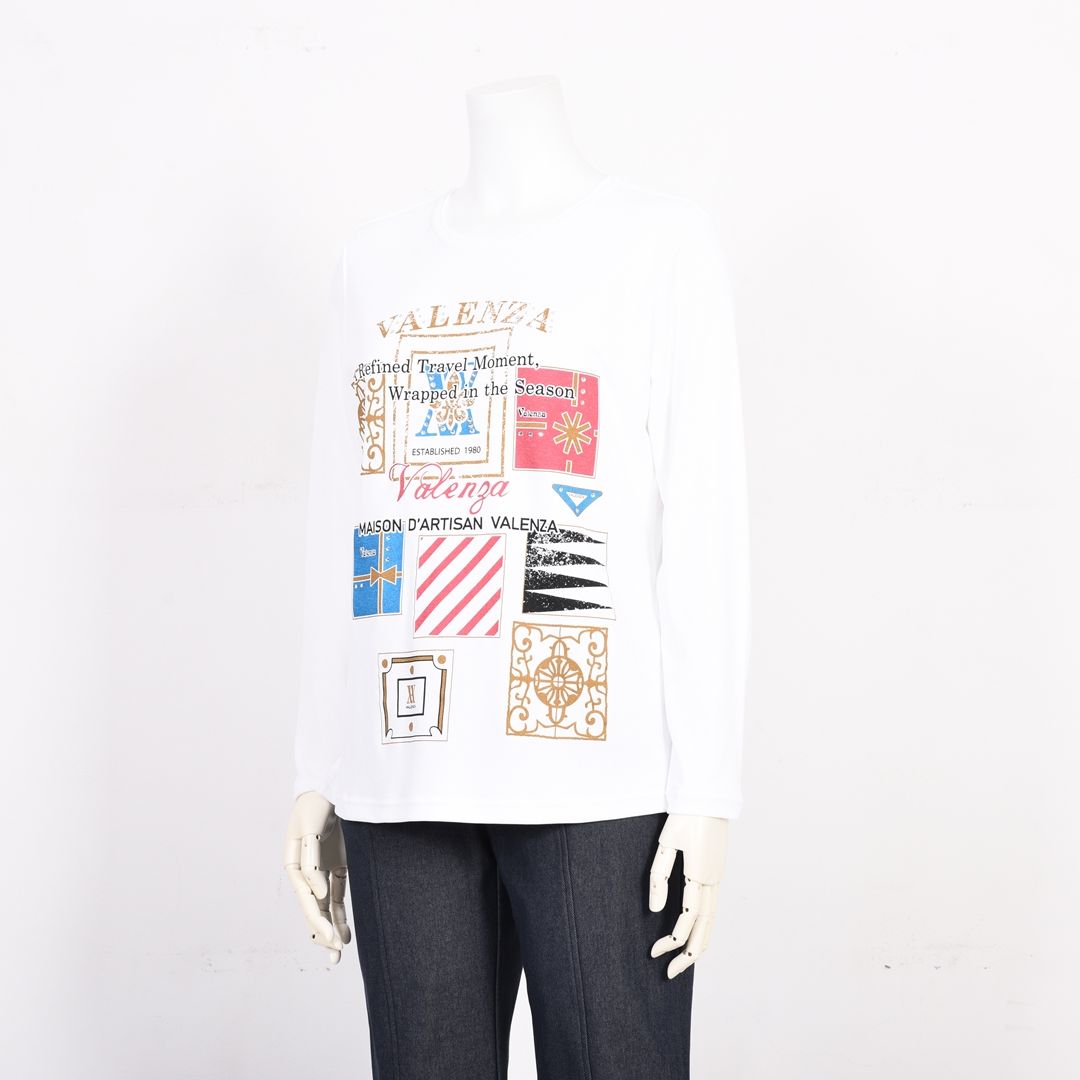 プリントモチーフ　長袖カットソー　VALENZA　5162621
