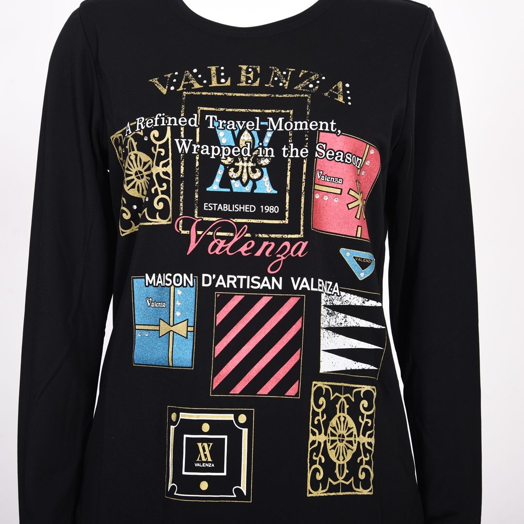 プリントモチーフ　長袖カットソー　VALENZA　5162621