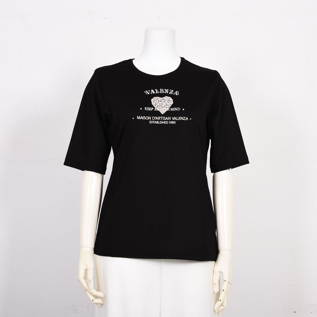フロントモチーフ　5分袖カットソー　VALENZA　5162606