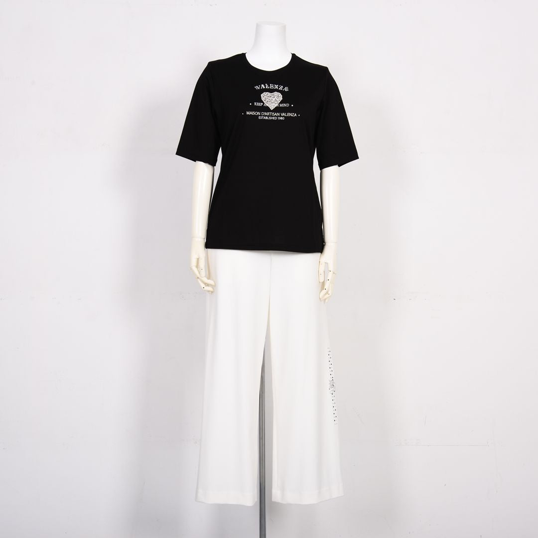 フロントモチーフ　5分袖カットソー　VALENZA　5162606