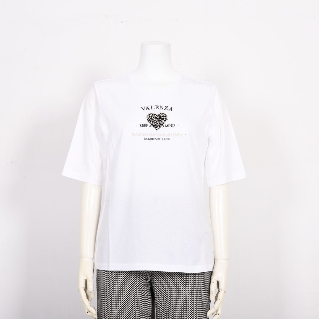 フロントモチーフ　5分袖カットソー　VALENZA　5162606