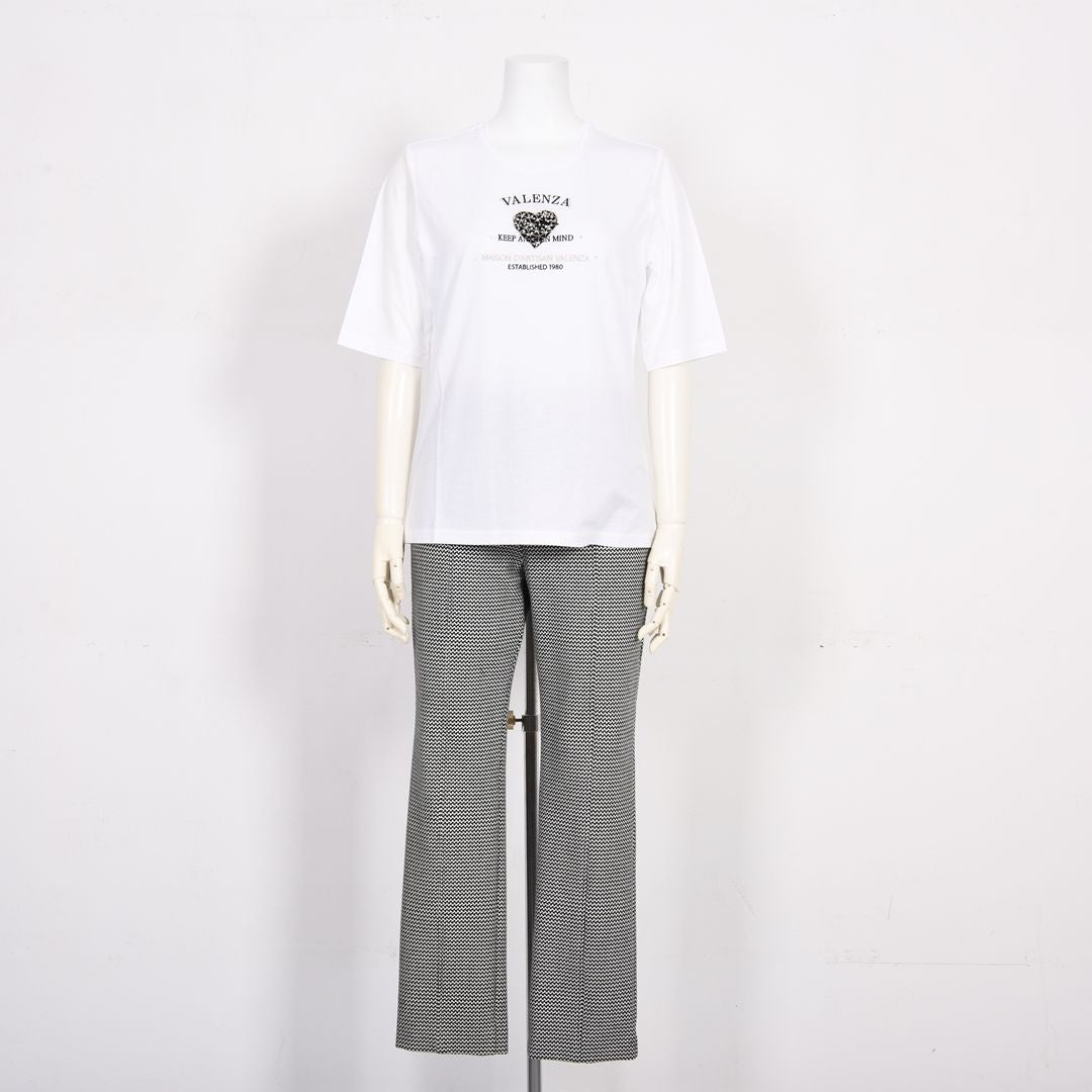 フロントモチーフ　5分袖カットソー　VALENZA　5162606