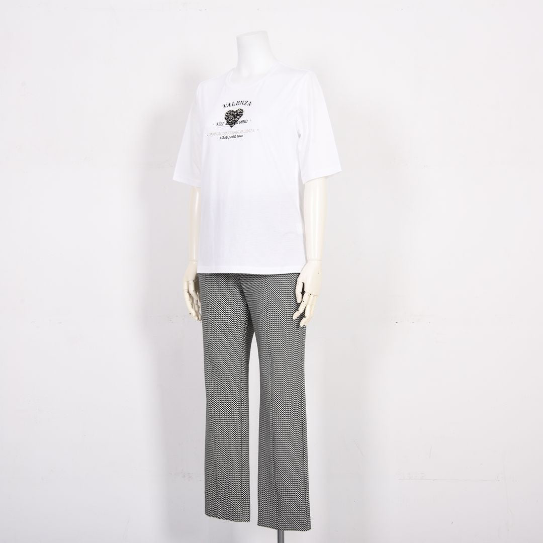 フロントモチーフ　5分袖カットソー　VALENZA　5162606
