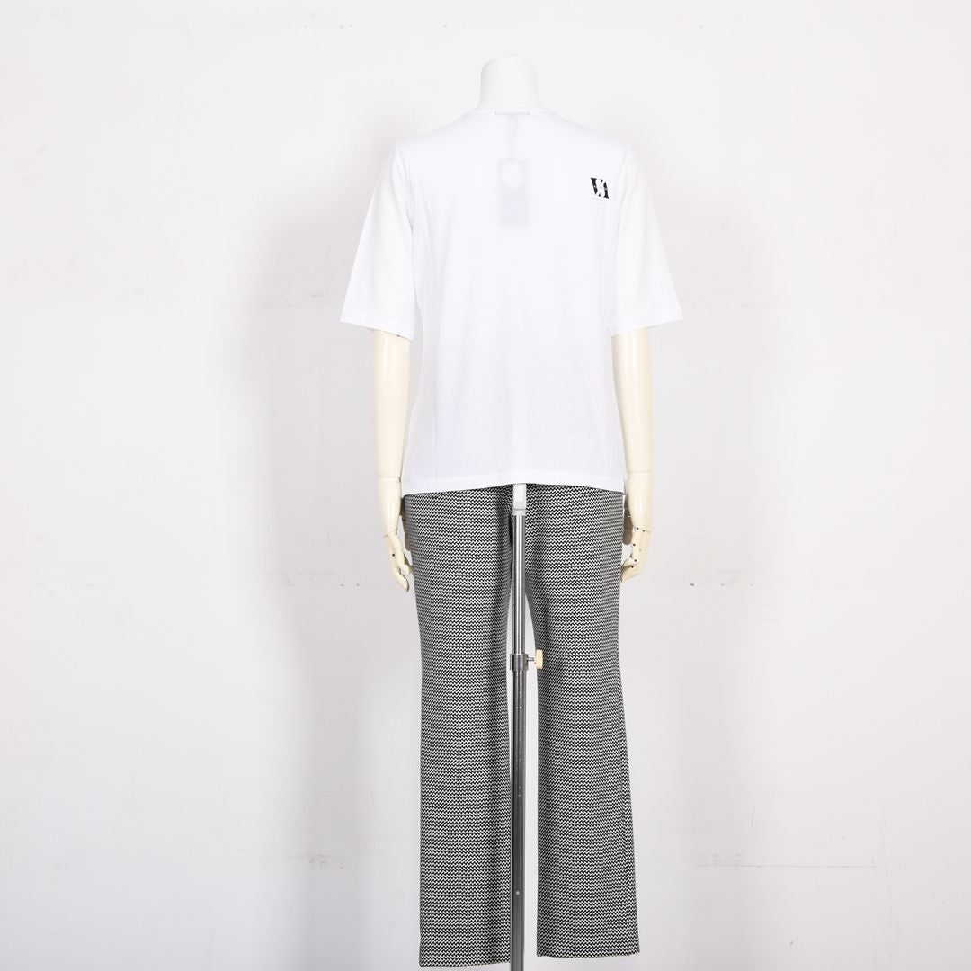 【Lサイズ】フロントモチーフ　5分袖カットソー　VALENZA　5562606