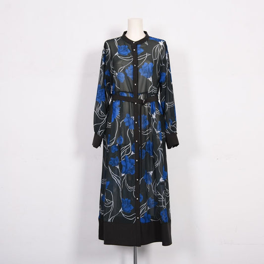 アートフラワープリント　ワンピース　B DONNA　6069800
