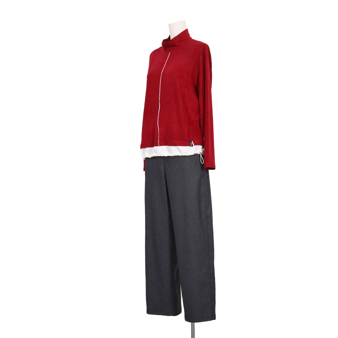 異素材切替　ハイネックカットソー　B DONNA　6062952