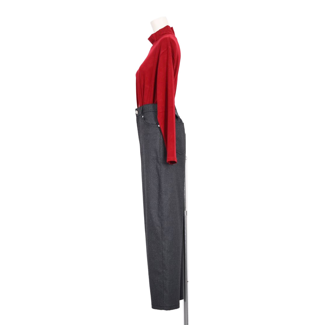 煌めきストレッチツイル　タックパンツ　B DONNA　6066801