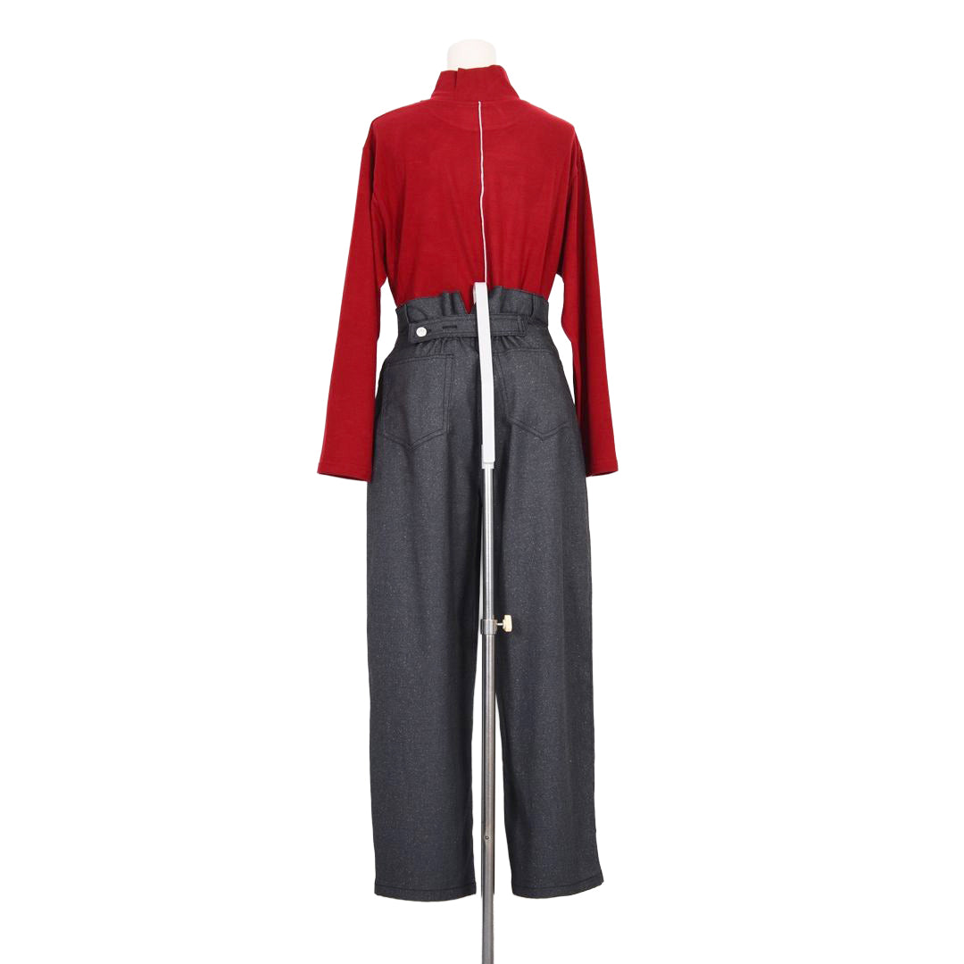 煌めきストレッチツイル　タックパンツ　B DONNA　6066801