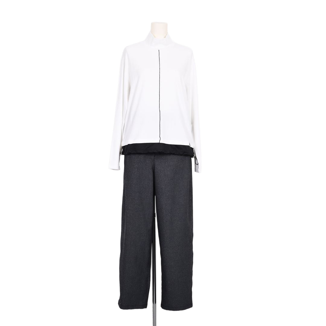 異素材切替　ハイネックカットソー　B DONNA　6062952