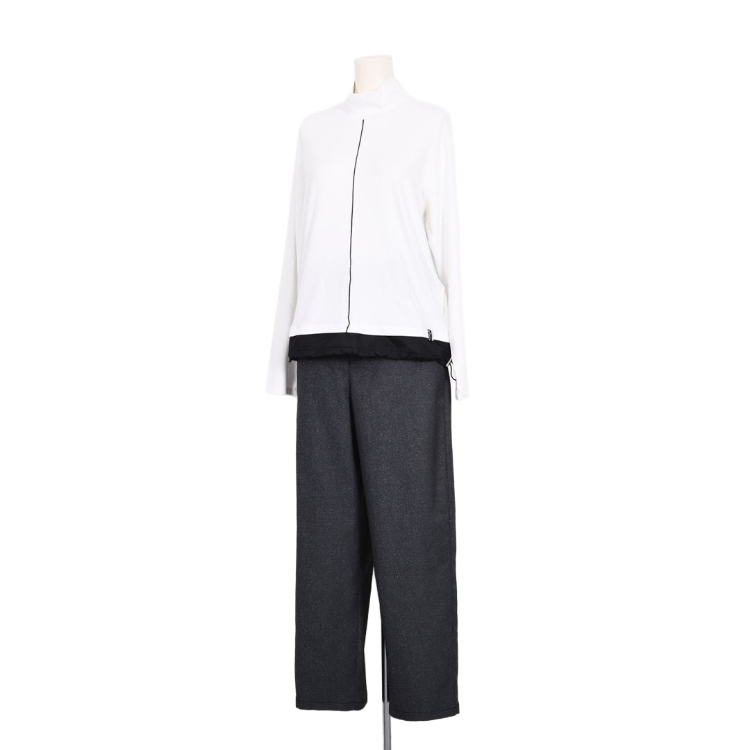 異素材切替　ハイネックカットソー　B DONNA　6062952