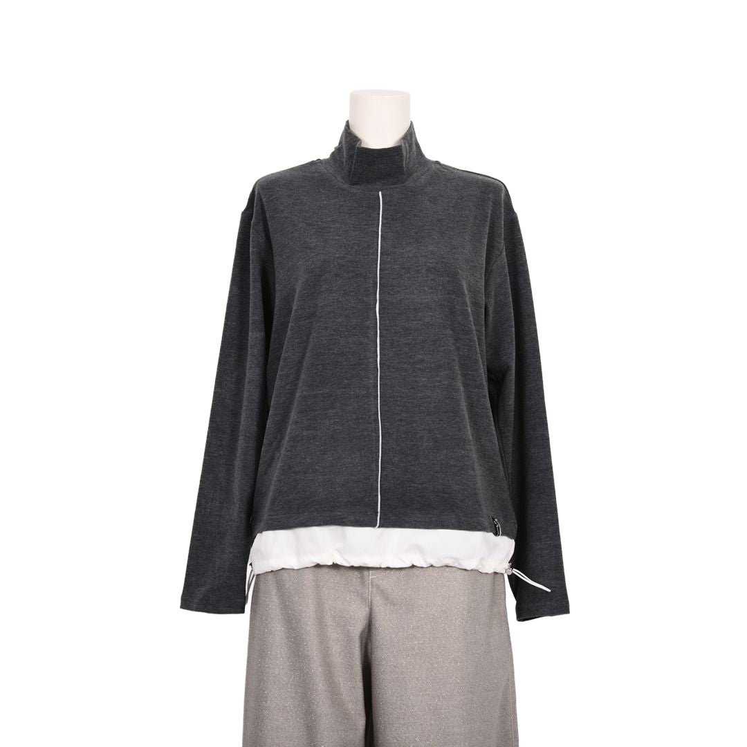 異素材切替　ハイネックカットソー　B DONNA　6062952