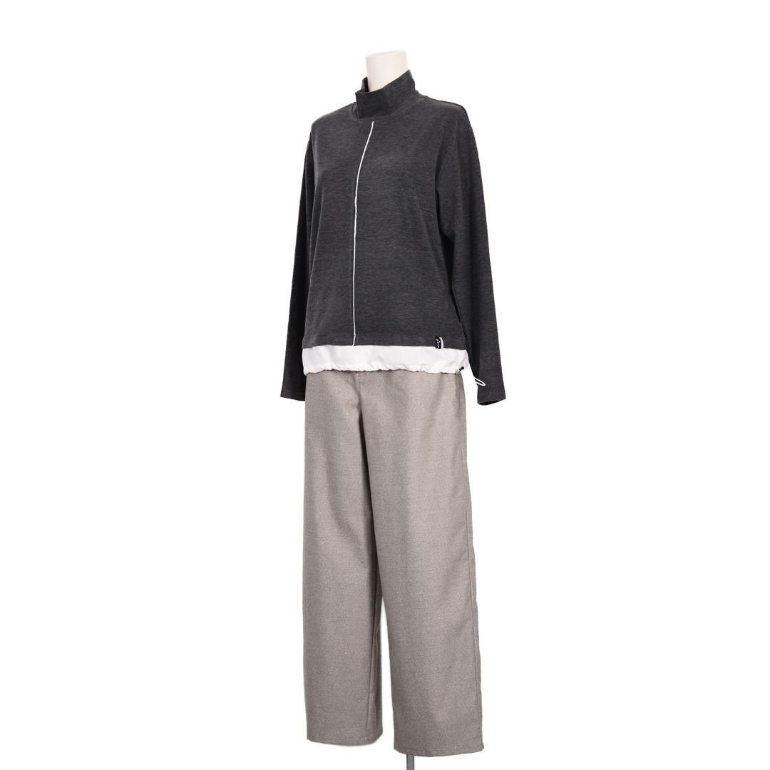 異素材切替　ハイネックカットソー　B DONNA　6062952