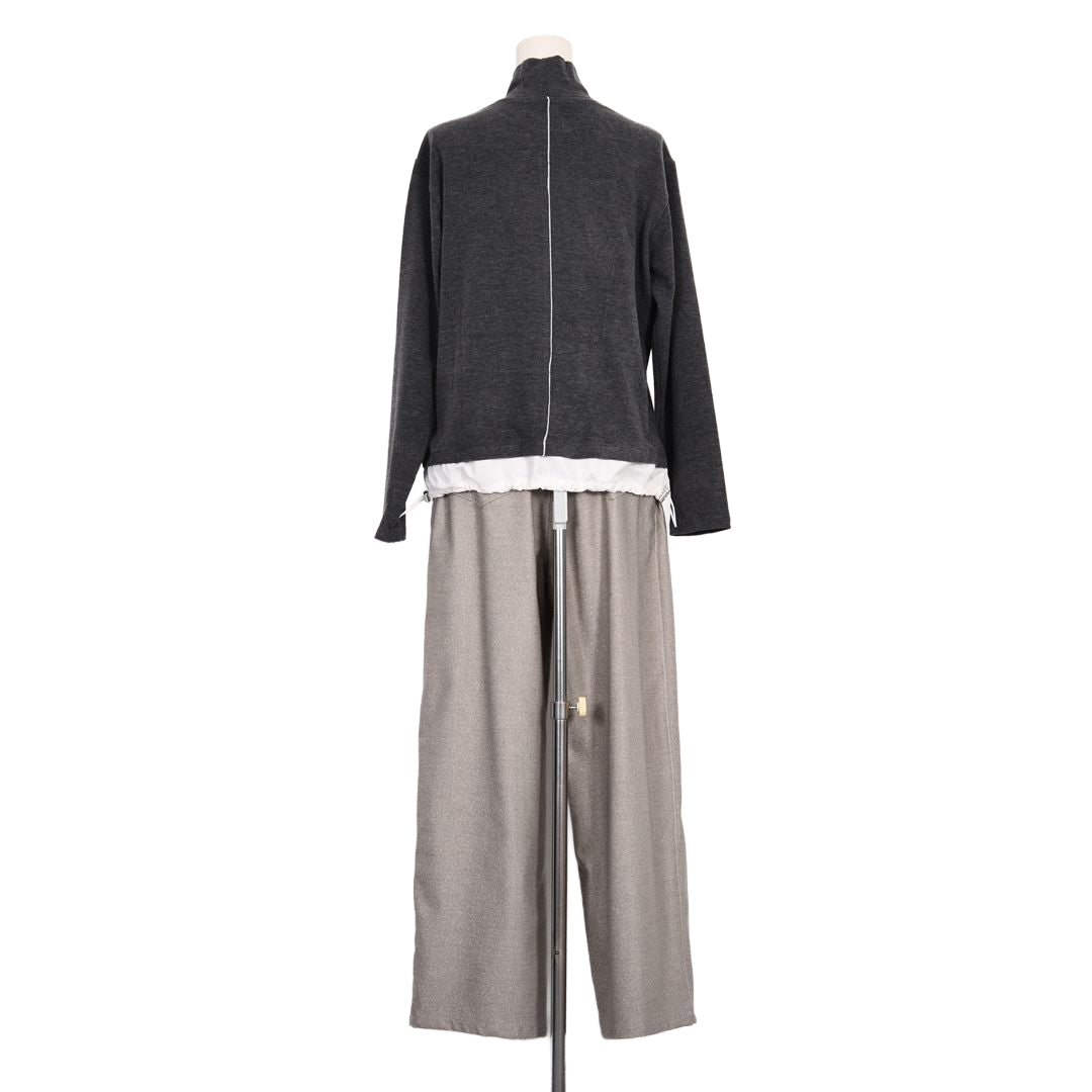 異素材切替　ハイネックカットソー　B DONNA　6062952