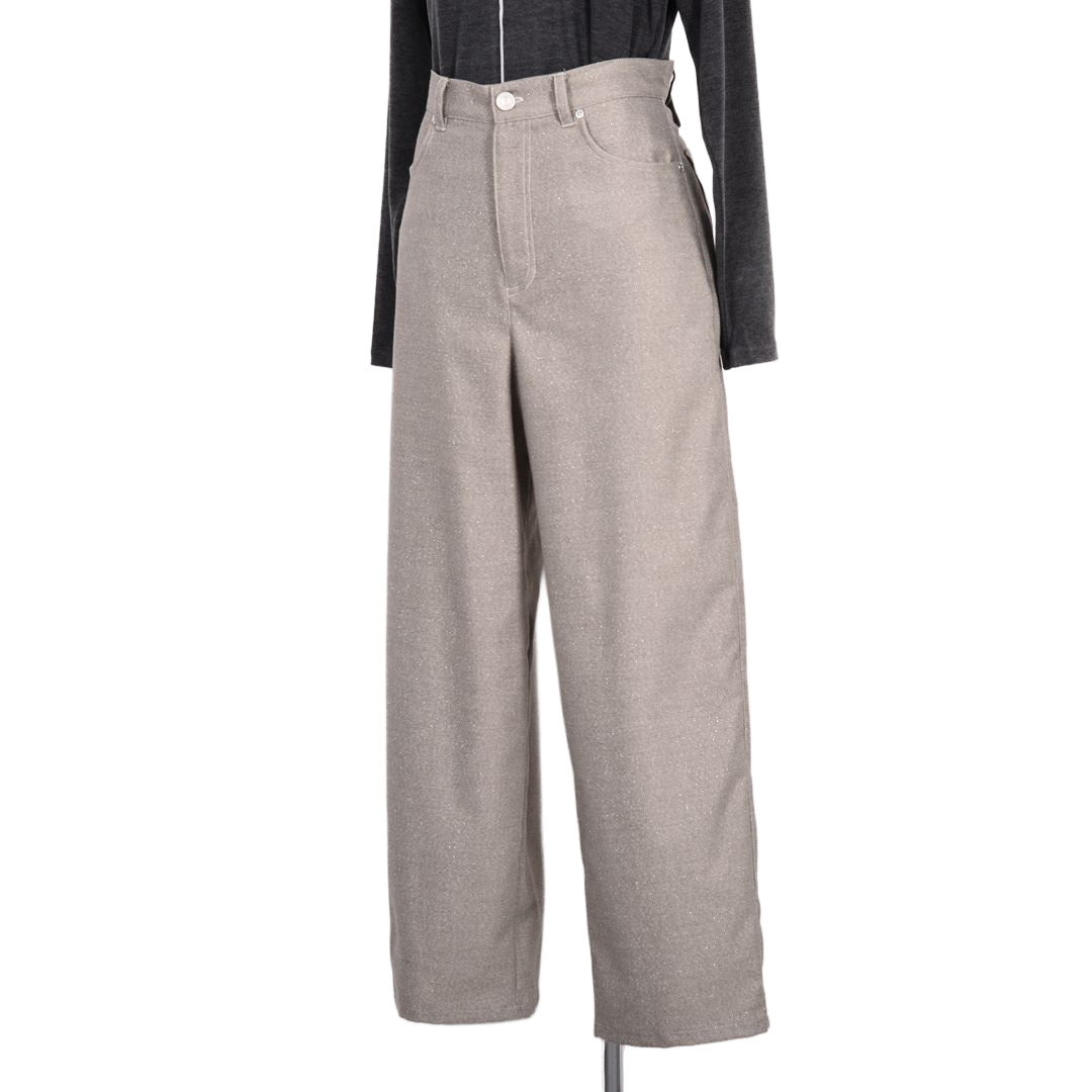 煌めきストレッチツイル　タックパンツ　B DONNA　6066801