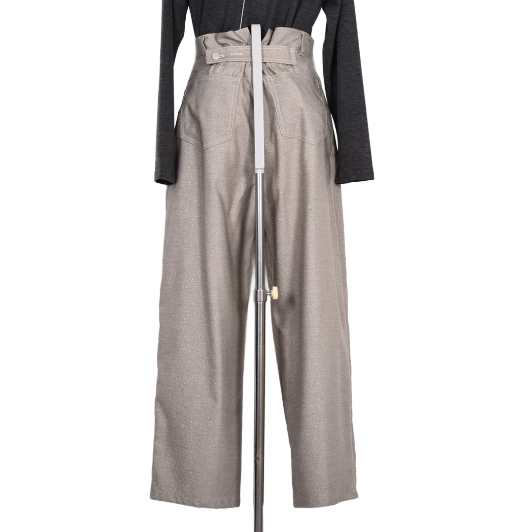 煌めきストレッチツイル　タックパンツ　B DONNA　6066801