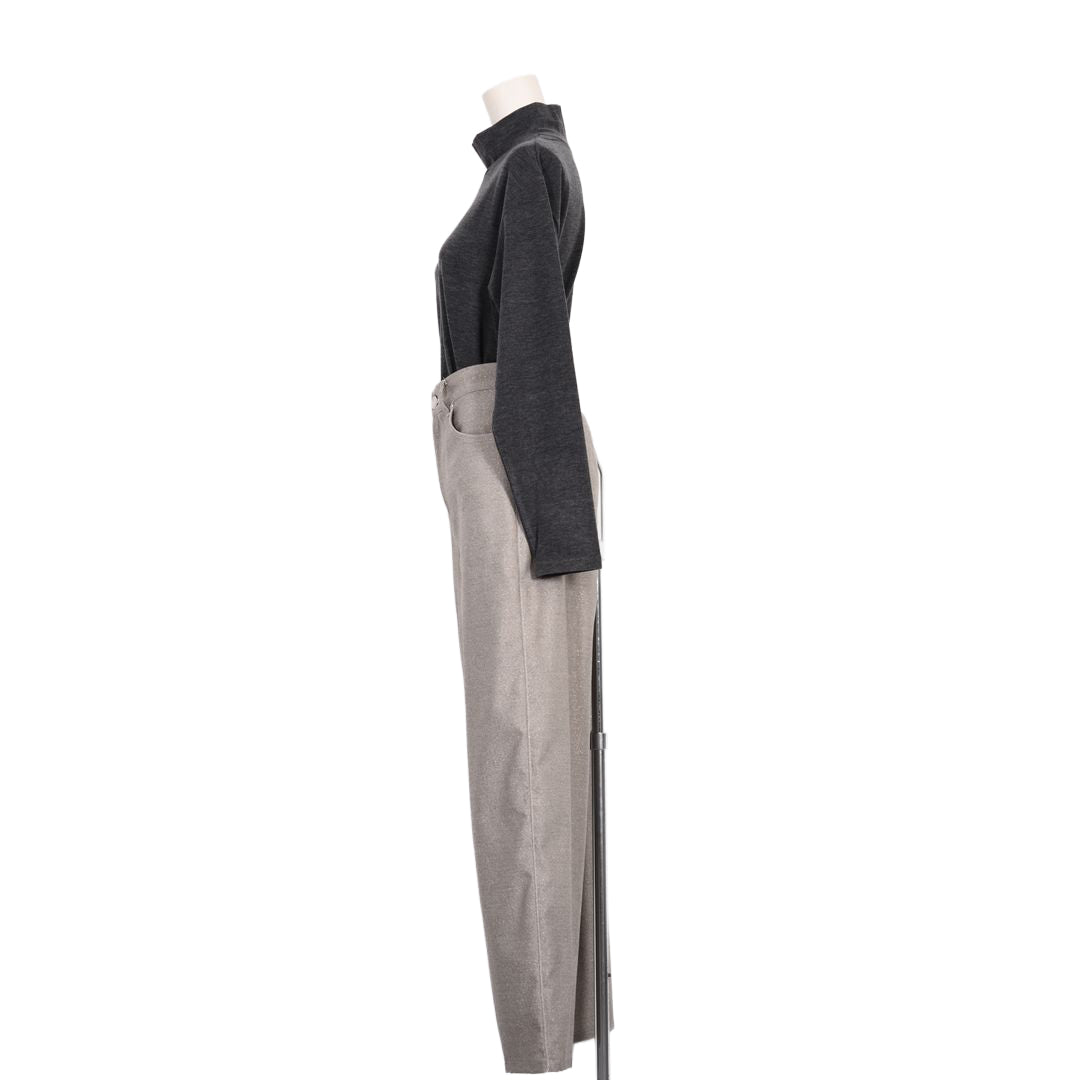 煌めきストレッチツイル　タックパンツ　B DONNA　6066801