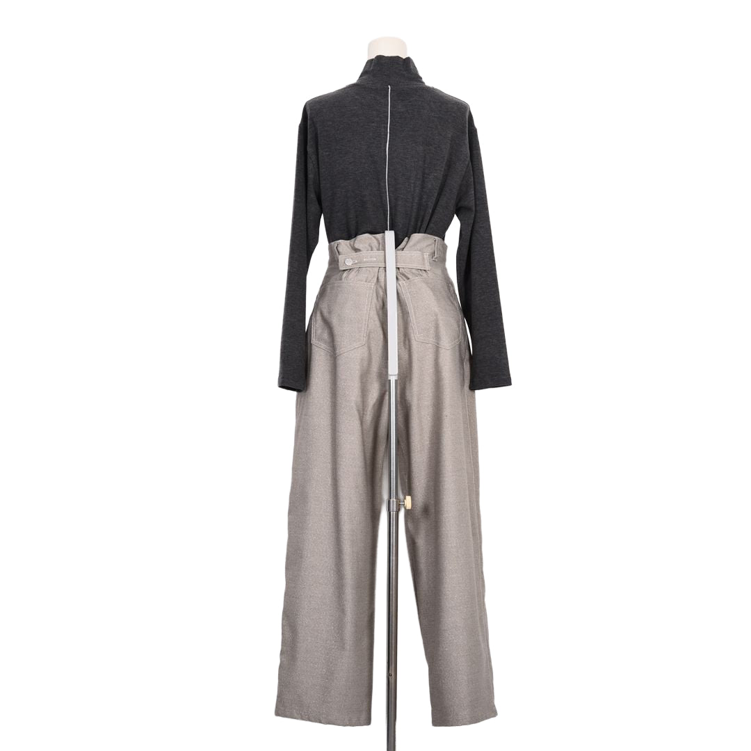 煌めきストレッチツイル　タックパンツ　B DONNA　6066801